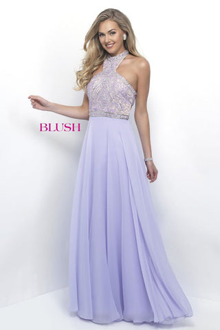 Lilac A-line Blush Prom Dress