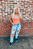 Sweet Summertime cropped Tank-coral