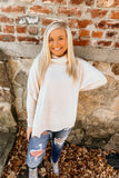 Brushed Oatmeal cowl neck sweater