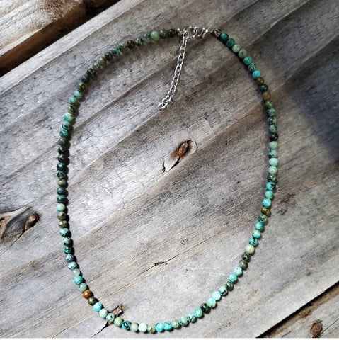 Natural  turquoise beads choker