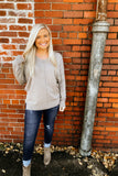 Happy holidays sweater light creamy taupe-taupe