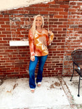 Rust tie dye top