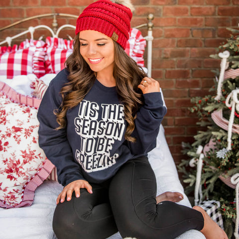 Tis The Season to be Freezin Crew Sweatshirt