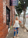 Taupe snakeskin tank