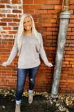 Happy holidays sweater light creamy taupe-taupe
