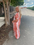 Rust snakeskin dress