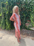 Rust snakeskin dress