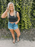 Smocked Crop Top-black