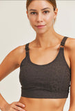 Leopard Jacquard TACTEL Peekaboo Back Sports Bra