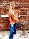Rust tie dye top