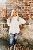 Brushed Oatmeal cowl neck sweater
