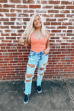Sweet Summertime cropped Tank-coral