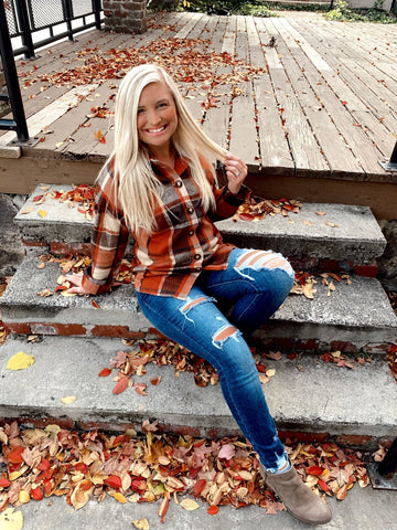 Cozy rust shacket