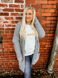 Cozy cable knit cardigan-grey