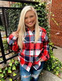 Cozy red shacket