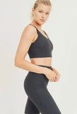 Leopard Jacquard TACTEL Peekaboo Back Sports Bra