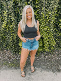 Smocked Crop Top-black