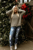 Olive distressed sweater