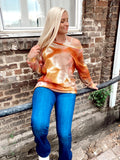 Rust tie dye top