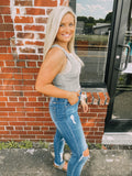 Smocked Crop top-olive stone