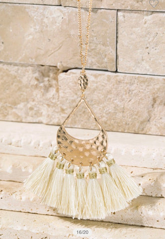 Ivory Tear DROP WITH TASSEL NECKLACE