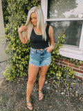 Smocked Crop Top-black
