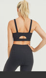 Leopard Jacquard TACTEL Peekaboo Back Sports Bra