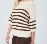 Fall Vibes Striped half sleeve Sweater