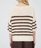 Fall Vibes Striped half sleeve Sweater