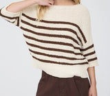 Fall Vibes Striped half sleeve Sweater