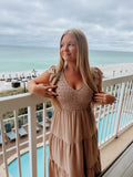 Touch of Fall Dress-Light Taupe