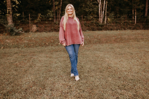 Burgundy Distressed Top