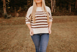 Fall Vibes Striped half sleeve Sweater