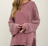 Burgundy Distressed Top