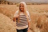Fall Vibes Striped half sleeve Sweater