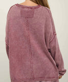 Burgundy Distressed Top