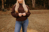 Brown Mock Neck Sweater