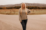 Vintage Washed Henley Sweater-Light Olive