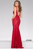 Red Sleeveless Fitted Gown 48994