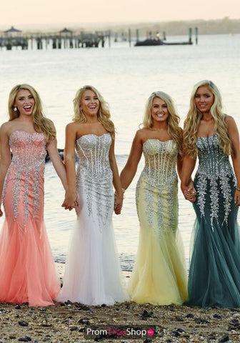 Coral Mermaid Prom Dress Jovani 5908