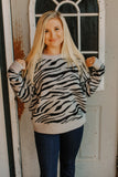 Grey Zebra Print Sweater